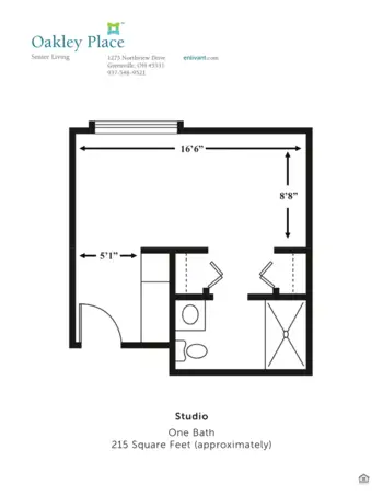 Floorplan of Oakley Place, Assisted Living, Greenville, OH 1