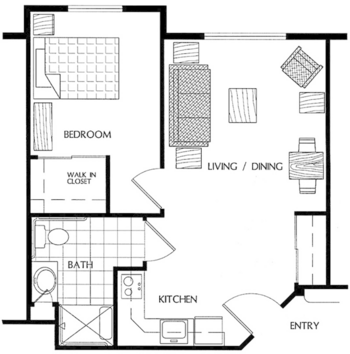 Floorplan of Riverside East, Assisted Living, Bothell, WA 1