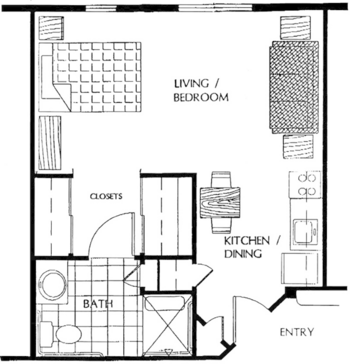 Floorplan of Riverside East, Assisted Living, Bothell, WA 3
