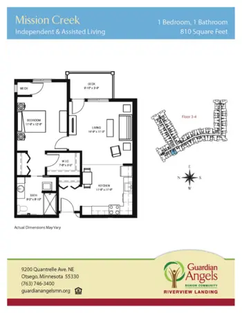 Floorplan of Riverview Landing, Assisted Living, Memory Care, Otsego, MN 17