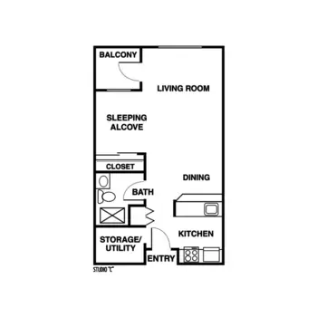 Floorplan of Sedona Winds, Assisted Living, Sedona, AZ 7