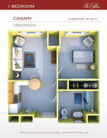 Floorplan of The Palms at Ponte Vedra, Assisted Living, Memory Care, Ponte Vedra, FL 9