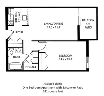 Floorplan of The Park Oak Grove, Assisted Living, Roanoke, VA 1
