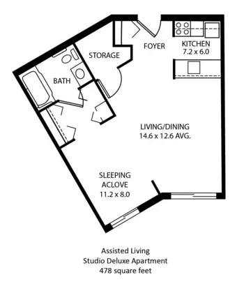 Floorplan of The Park Oak Grove, Assisted Living, Roanoke, VA 2