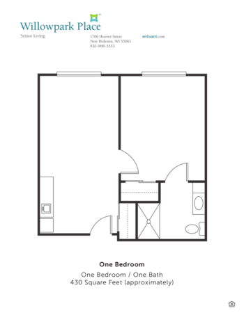 Floorplan of Willowpark Place, Assisted Living, New Holstein, WI 4