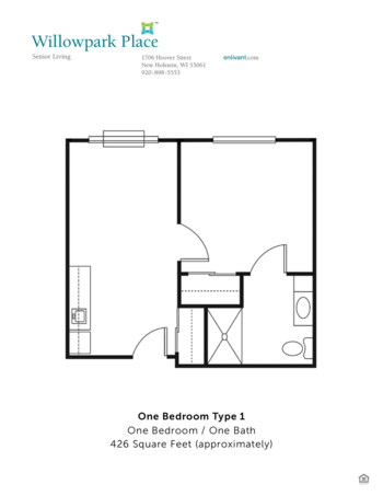 Floorplan of Willowpark Place, Assisted Living, New Holstein, WI 5