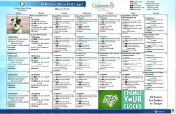 Activity Calendar of Prestige Senior Living - Hearthstone, Assisted Living, Independent Living, Ellensburg, WA 2