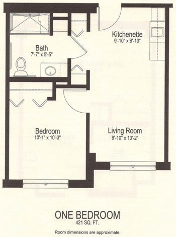 Floorplan of Alden Gardens of Bloomingdale, Assisted Living, Bloomingdale, IL 1