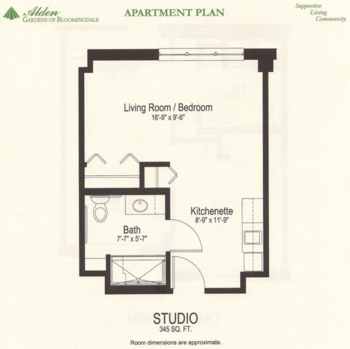 Floorplan of Alden Gardens of Bloomingdale, Assisted Living, Bloomingdale, IL 3