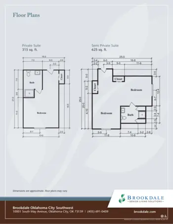Floorplan of Brookdale Oklahoma City Southwest, Assisted Living, Memory Care, Oklahoma City, OK 1