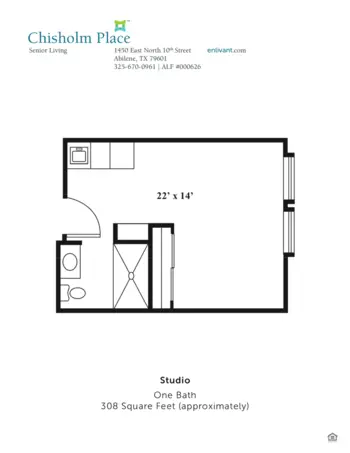 Floorplan of Chisholm Place, Assisted Living, Abilene, TX 1