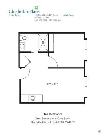 Floorplan of Chisholm Place, Assisted Living, Abilene, TX 2