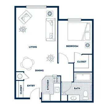 Floorplan of Fairwinds - Woodward Park, Assisted Living, Fresno, CA 1
