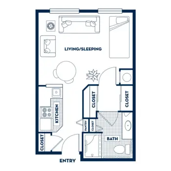 Floorplan of Fairwinds - Woodward Park, Assisted Living, Fresno, CA 2