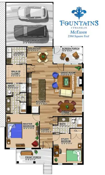 Floorplan of Fountains of Franklin, Assisted Living, Franklin, TN 2