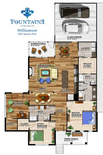 Floorplan of Fountains of Franklin, Assisted Living, Franklin, TN 3
