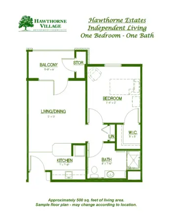 Floorplan of Hawthorne Village of Ocala, Assisted Living, Ocala, FL 2