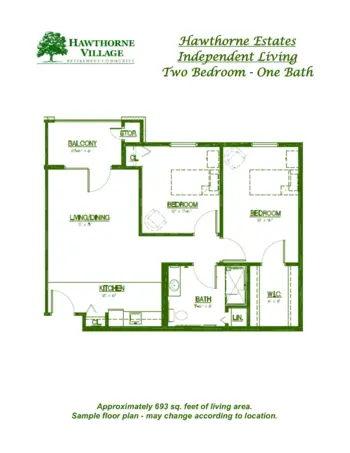 Floorplan of Hawthorne Village of Ocala, Assisted Living, Ocala, FL 3