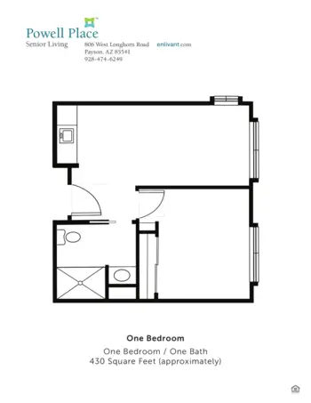 Floorplan of Powell Place, Assisted Living, Payson, AZ 2
