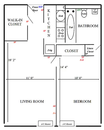 Floorplan of St. John Towers Plaza Personal Care Center, Assisted Living, Augusta, GA 1