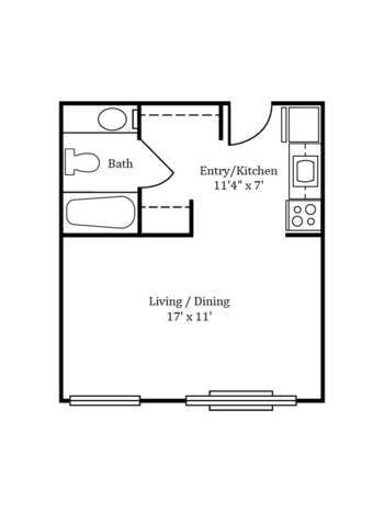 Floorplan of The Devonshire, Assisted Living, Hampton, VA 4
