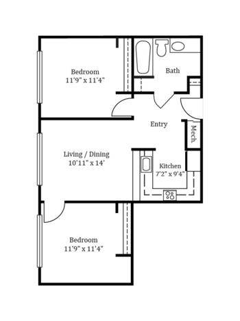Floorplan of The Devonshire, Assisted Living, Hampton, VA 5