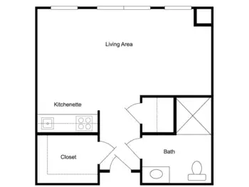 Floorplan of The Linden at Woodbridge, Assisted Living, Woodbridge, CT 6