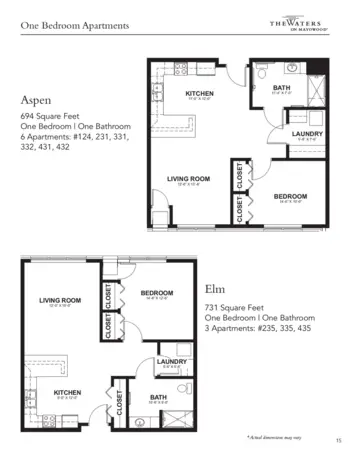 Floorplan of The Waters on Mayowood, Assisted Living, Memory Care, Rochester, MN 13