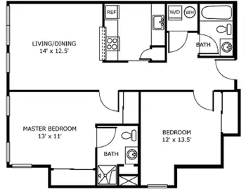 Floorplan of Village Green Retirement Campus, Assisted Living, Federal Way, WA 3
