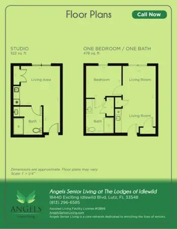 Floorplan of Angels Senior Living at the Lodges at Idlewild, Assisted Living, Lutz, FL 1