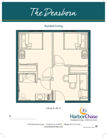 Floorplan of HarborChase of Long Grove, Assisted Living, Long Grove, IL 3
