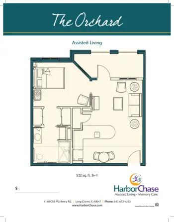 Floorplan of HarborChase of Long Grove, Assisted Living, Long Grove, IL 6