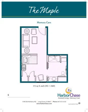 Floorplan of HarborChase of Long Grove, Assisted Living, Long Grove, IL 8