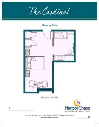 Floorplan of HarborChase of Long Grove, Assisted Living, Long Grove, IL 9