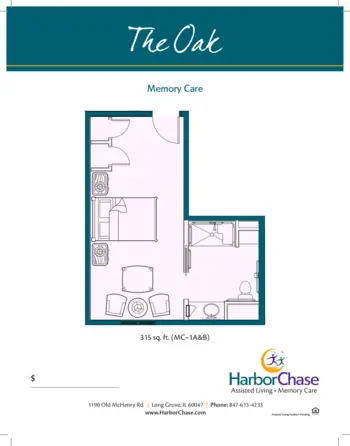 Floorplan of HarborChase of Long Grove, Assisted Living, Long Grove, IL 10