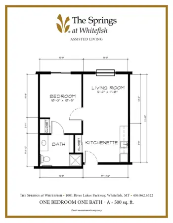 Floorplan of The Springs at Whitefish, Assisted Living, Memory Care, Whitefish, MT 1