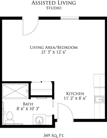 Floorplan of Traditions at Brookside, Assisted Living, McCordsville, IN 1