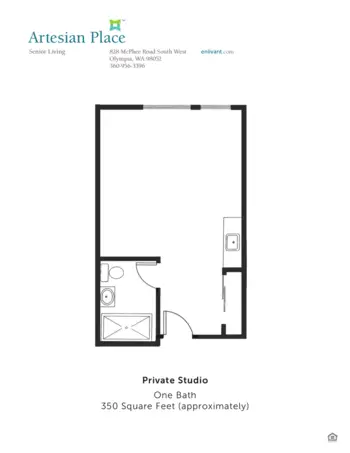 Floorplan of Artesian Place, Assisted Living, Olympia, WA 1