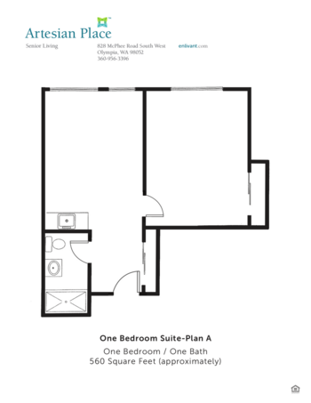 Floorplan of Artesian Place, Assisted Living, Olympia, WA 2