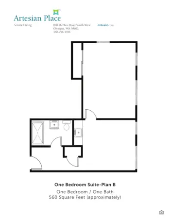 Floorplan of Artesian Place, Assisted Living, Olympia, WA 3