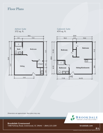 Floorplan of Brookdale Greenwood, Assisted Living, Memory Care, Greenwood, SC 3