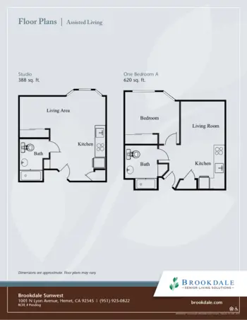 Floorplan of Brookdale Sunwest, Assisted Living, Hemet, CA 1