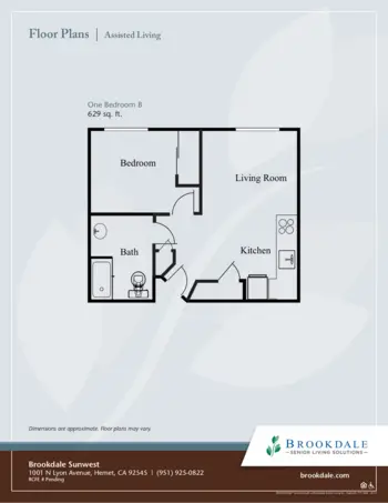 Floorplan of Brookdale Sunwest, Assisted Living, Hemet, CA 2