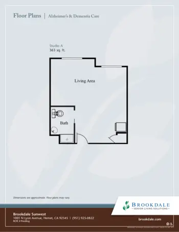 Floorplan of Brookdale Sunwest, Assisted Living, Hemet, CA 3