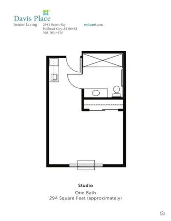 Floorplan of Davis Place, Assisted Living, Bullhead City, AZ 1