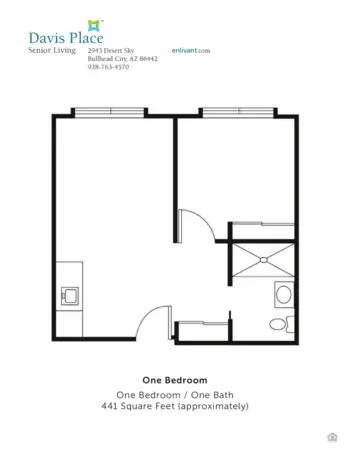 Floorplan of Davis Place, Assisted Living, Bullhead City, AZ 2