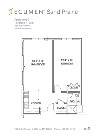 Floorplan of Ecumen Sand Prairie, Assisted Living, Memory Care, Saint Peter, MN 3