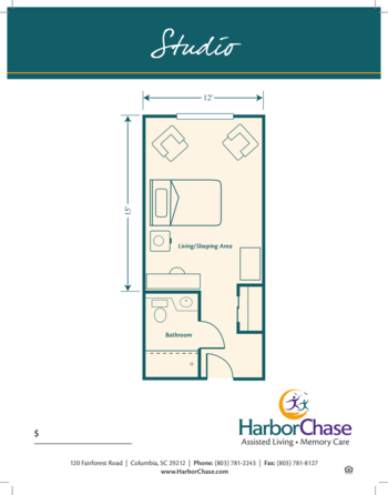 Floorplan of HarborChase of Columbia, Assisted Living, Memory Care, Columbia, SC 1