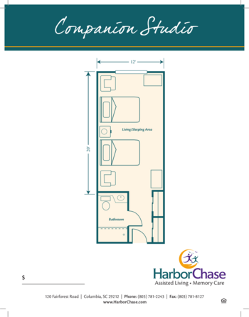 Floorplan of HarborChase of Columbia, Assisted Living, Memory Care, Columbia, SC 2