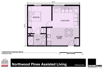 Floorplan of Northwood Pines, Assisted Living, Northwood, IA 1
